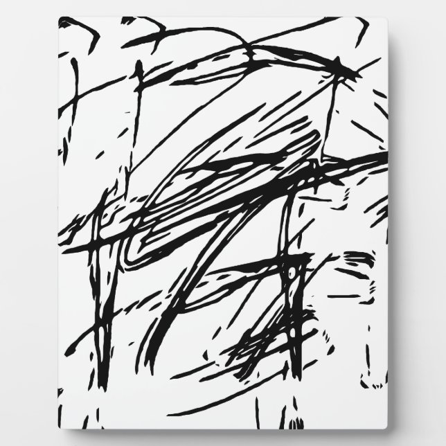 Placa Expositora abstracto en blanco y negro (Frente)