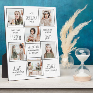 Placa Expositora Abuela Collage de fotos de abuela personalizada