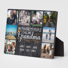 Placa Expositora Abuela con nombres y fotos de los nietos