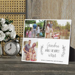 Placa Expositora Abuela de colección de fotos de nietos<br><div class="desc">Family photo collage with a thoughtful quote keepsake gift for grandma.</div>