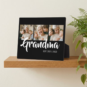 Placa Expositora Abuela Estableció Escritura Elegante Negra 3 Foto