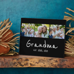 Placa Expositora Abuela Estableció Escritura Moderna Negra Foto 3