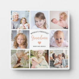 Placa Expositora Abuela moderna 8 Collage de fotos Corazón rosa