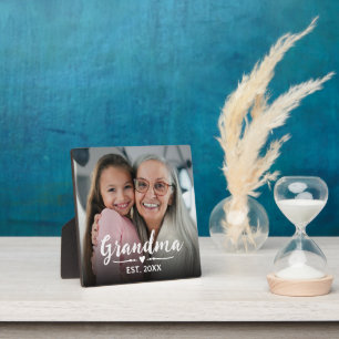 Placa Expositora Abuela Personalizada Establecida Escritura Blanca