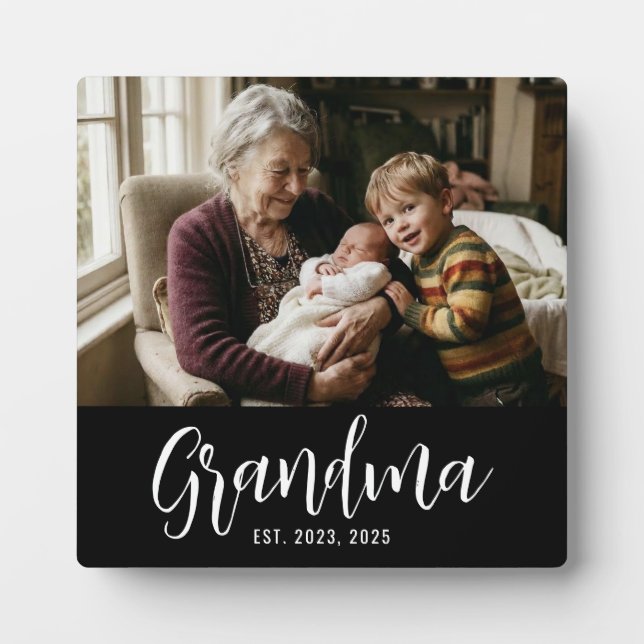 Placa Expositora Abuela Personalizada Establecida Letra Moderna  (Frente)