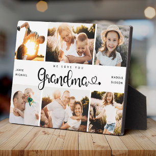 Placa Expositora Abuela te amamos corazón Collage de fotos moderno 