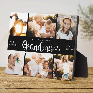 Placa Expositora Abuela te amamos corazón Collage de fotos moderno 