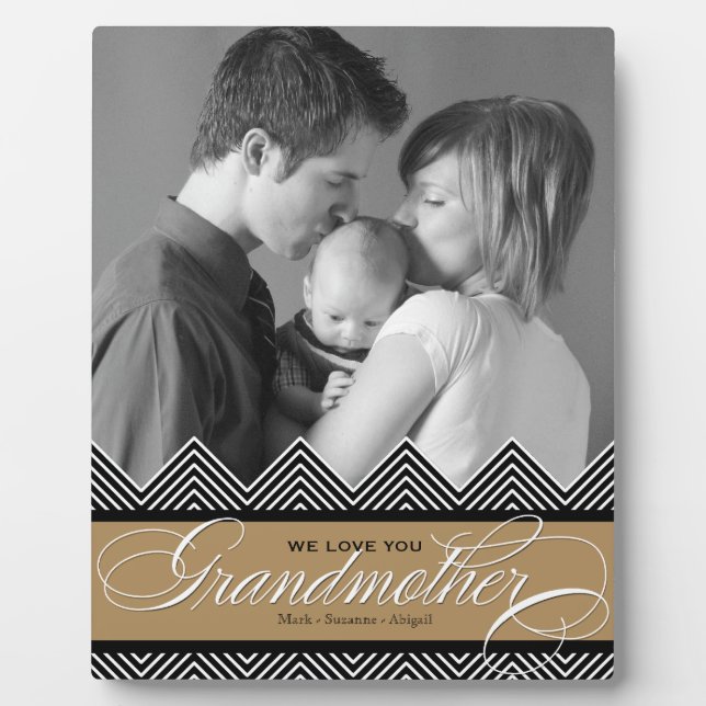 Placa Expositora Abuela Zig Zag Chevron Moderno personalizado (Frente)
