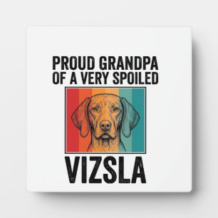 Placa Expositora Abuelo Orgulloso Vizsla Diseño Vintage Amante Perr