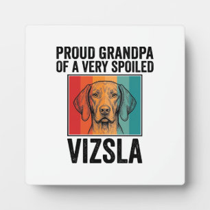 Placa Expositora Abuelo Orgulloso Vizsla Diseño Vintage Amante Perr