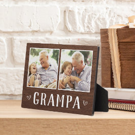 Placa Expositora Abuelo rustico de dos fotos Grampa