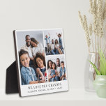 Placa Expositora Abuelo te ama 3 Collages de fotos<br><div class="desc">Elegante placa fotográfica de keepsake para celebrar al mejor abuelo de la historia con un collage de fotos de sus nietos y su familia de tres. Personaliza "Te amamos abuelo" y agrega los nombres de sus nietos y familia.</div>