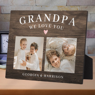 Placa Expositora Abuelo Te Amamos Corazón Nietos Fotocolage