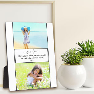 Placa Expositora Abuelo te amo - 2 foto blanco y gris