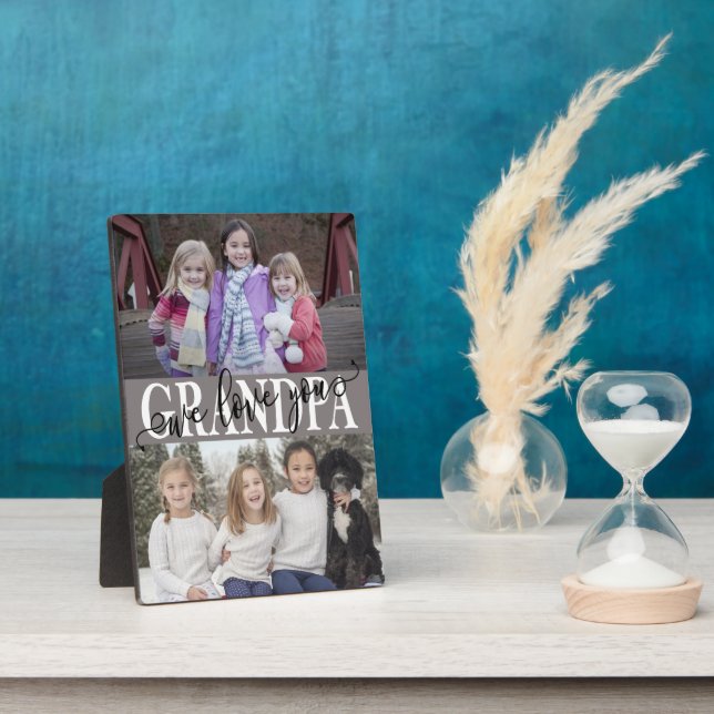 Placa Expositora Abuelo te queremos Collage de fotos (Lado)