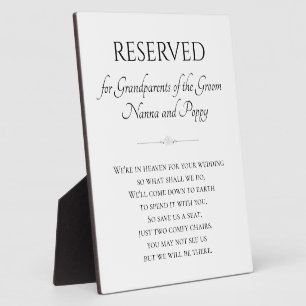 Placa Expositora Abuelos de Groom In Heaven por Boda