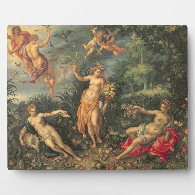 Placa Expositora Abundance and the Four Elements, c.1606 (aceite so (Frente)