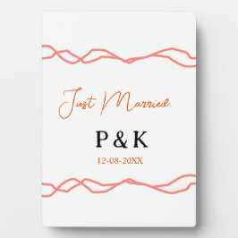 Placa Expositora Acabo de casar añadir pareja de nombre de fecha ro