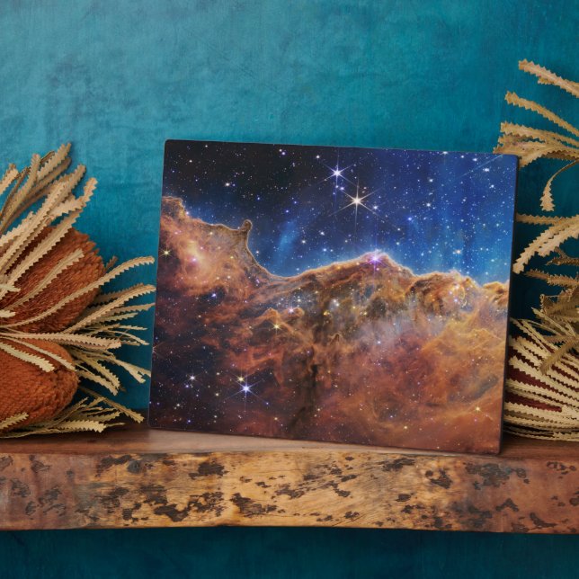 Placa Expositora Acantilados cósmicos Telescopio web Carina Nebula  (Lado)