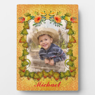 Placa Expositora Acción de Gracias Otoño Caer Hoja de arce y giraso