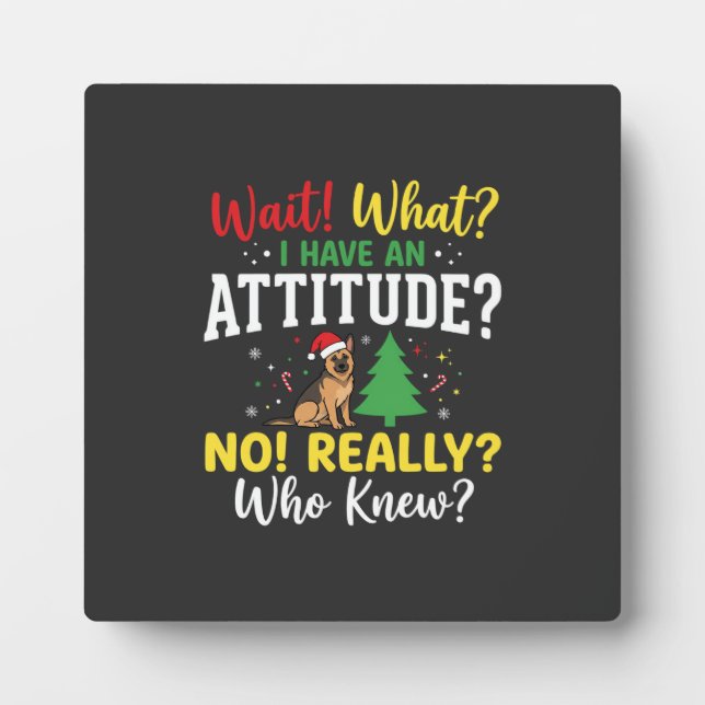 Placa Expositora Actitud de perro de Navidad Humor (Frente)