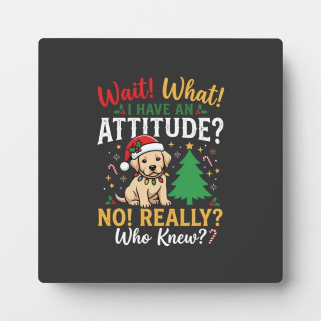 Placa Expositora Actitud divertida de perro de Navidad (Frente)
