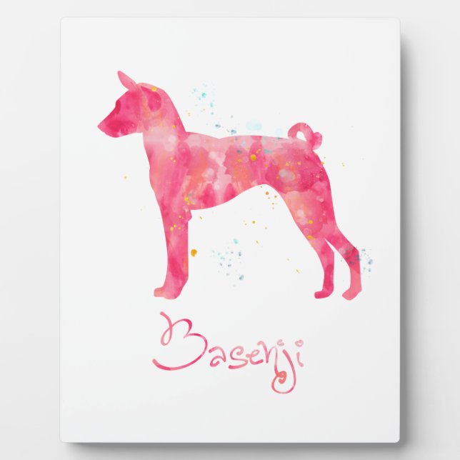 Placa Expositora Acuarela de Basenji (Frente)