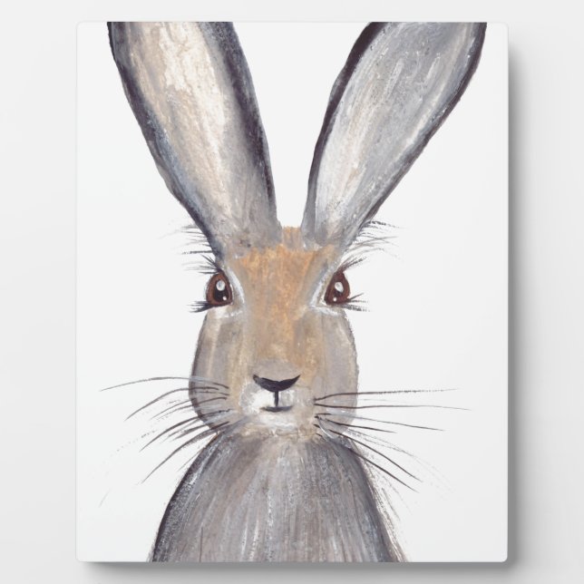 Placa Expositora acuarela de conejo de liebre (Frente)