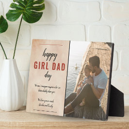 Placa Expositora Acuarela Feliz Chica Papá Foto del Día del Padre P