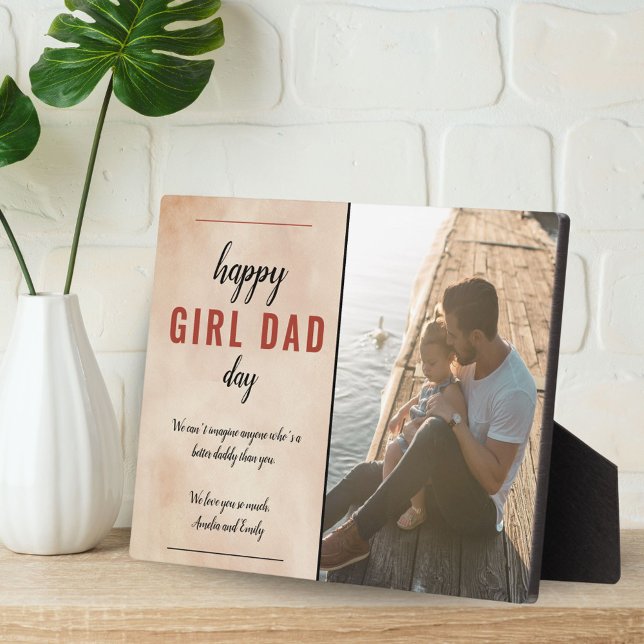 Placa Expositora Acuarela Feliz Chica Papá Foto del Día del Padre P (Subido por el creador)