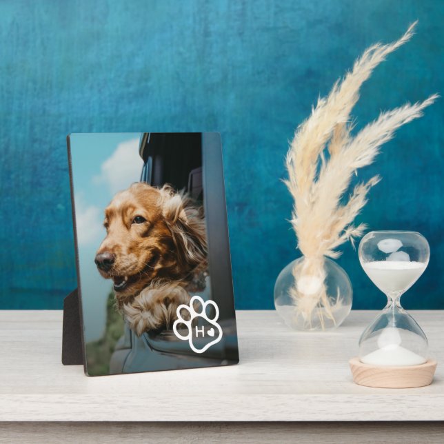 Placa Expositora Add Your Own Photo Dog Pets Monogram (Lado)