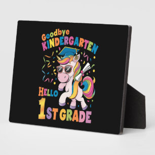 Placa Expositora Adiós jardín de infancia hola 1er grado Unicornio