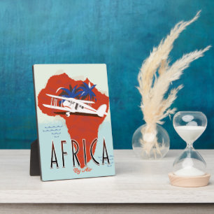 Placa Expositora Afiche de viajes de África por aire