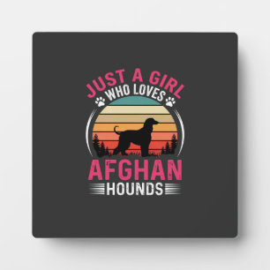 Placa Expositora Aficionado de los galgos afganos atardecer retro