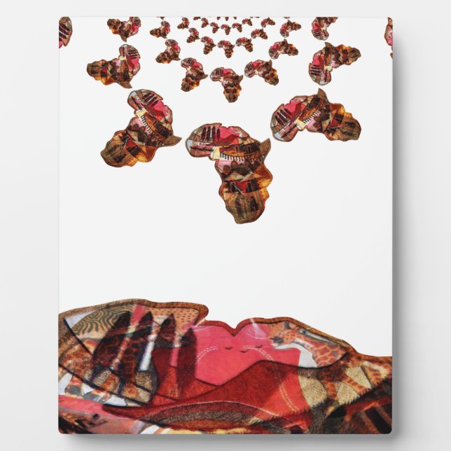 Placa Expositora África en movimiento: Diseño del mapa de Kaleidosc (Frente)