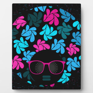 Placa Expositora Afro Diva Turquesa y Rosa Caliente