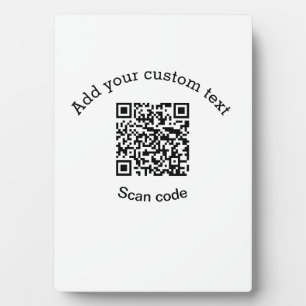 Placa Expositora Agrega tu texto personalizado código QR de escaneo