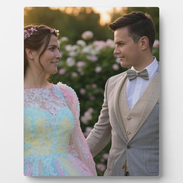 Placa Expositora Agregar foto de boda personalizada (Frente)