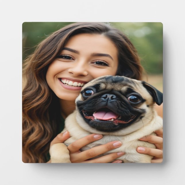 Placa Expositora Agregar foto de pug personalizar (Frente)
