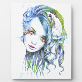 Placa Expositora Agua Sirena mujer chica Retrato Surreal Fantasía