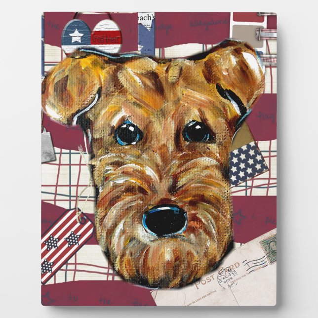 PLACA EXPOSITORA AIREDALE TERRIER (Frente)