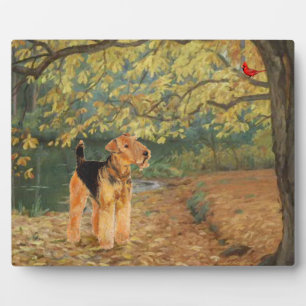 Placa Expositora Airedale Terrier Birdwatching