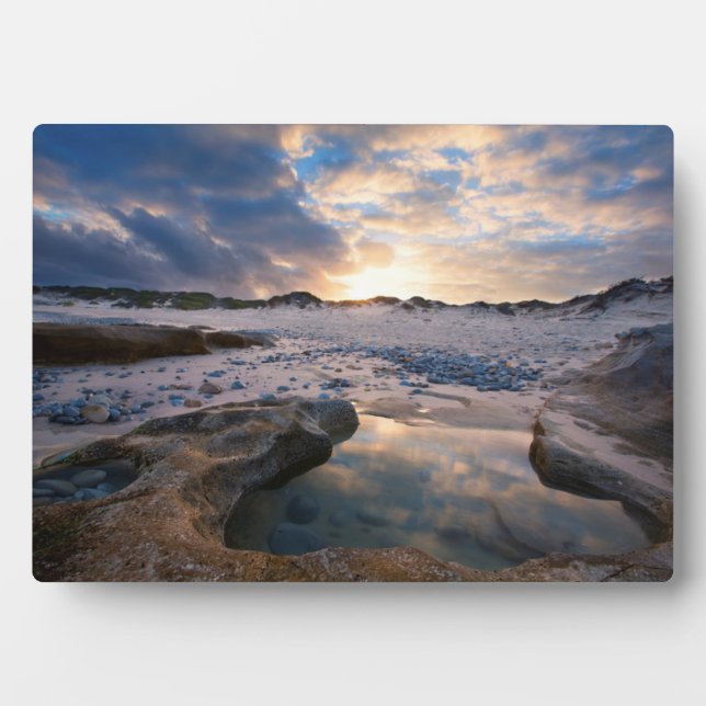 Placa Expositora Al Atardecer En Un Puddle (Frente)