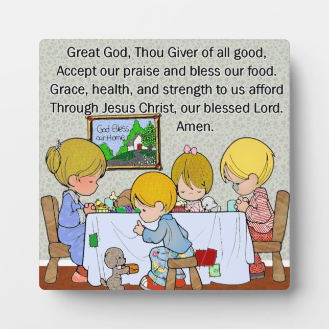 Placa Expositora Alabado sea Dios, de quien fluyen todas las bendic (Frente)