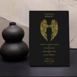 Placa Expositora Alas del Ángel Memorial Funeral Querida Una Fallec