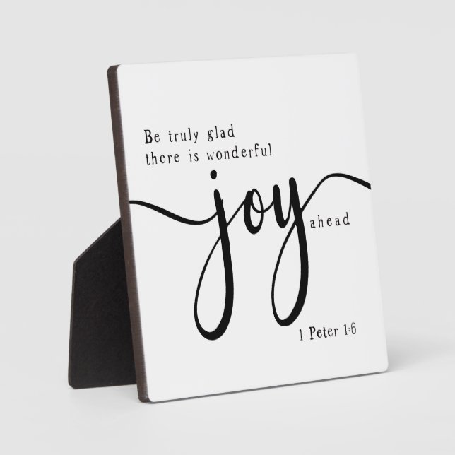 Placa Expositora Alegría 1 Peter 1:6 Rótulo de la Biblia Escritura  (Anverso)