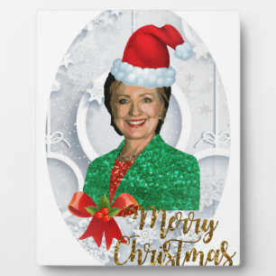 Placa Expositora alegry xmas Hillary clinton