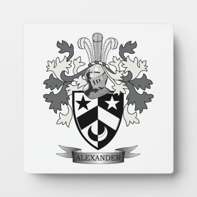 Placa Expositora Alexander Family Crest Coat of Arms (Frente)