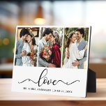 Placa Expositora Alfabetización caligráfica Amor 3 Boda fotográfico<br><div class="desc">Moderna elegancia caligrafía guión amor 3 Boda de foto Plaque</div>