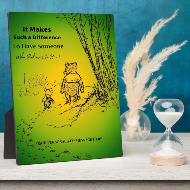 Placa Expositora "Alguien que cree" Plaque de mesa con comadreja (Lado)